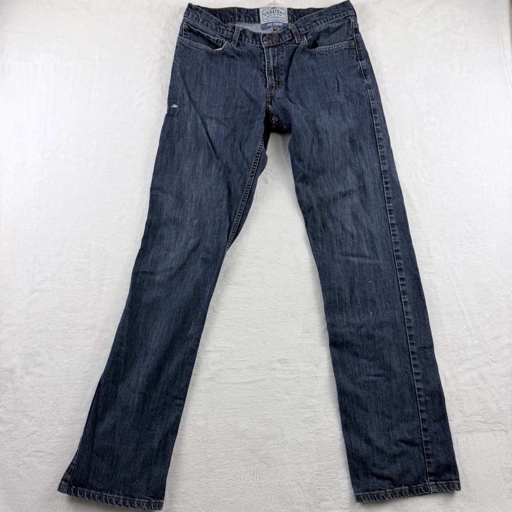 Signature by Levi Strauss Slim Straight Jeans Dark Wash Denim‎ W32 L34